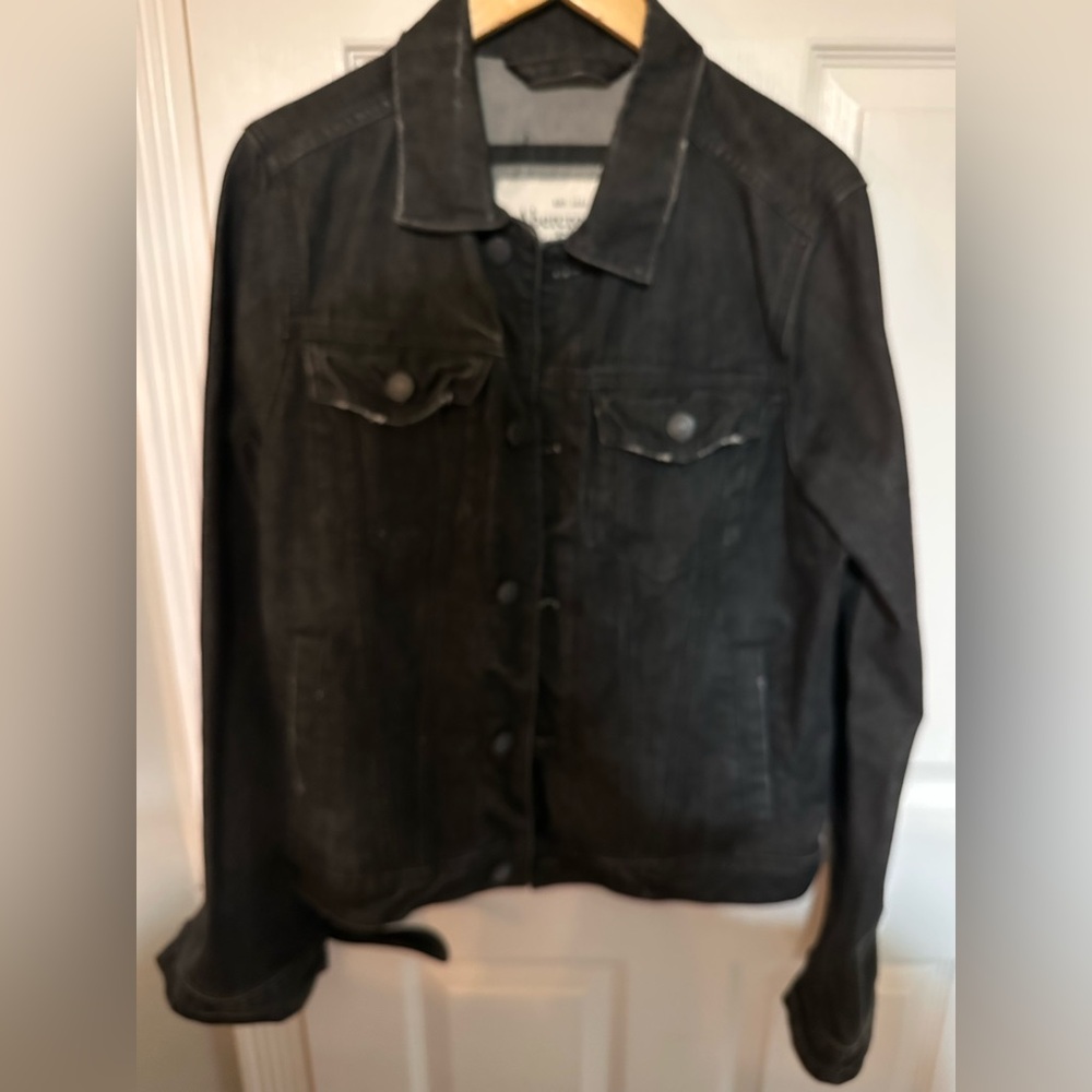 Abercrombie & Fitch Black Denim Jacket - Medium